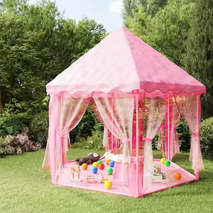 Berkfield Princess Play Tent with 250 Balls Pink 133x140 cm