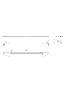 Finger Pull Handle, 252mm (160mm Centres) - Matt Black