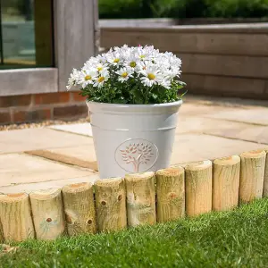 AAMEN 4 X Wooden Border Edging, Log Border Rolls 1.8m x 15cm