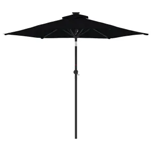 Berkfield Garden Parasol with Steel Pole Black 225x225x212 cm