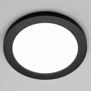 Litecraft Satin Black Magnetic Bezel For 18W Darly Bathroom Flush Ceiling Light