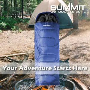 Cowl Sleeping Bag Single Stylish, Warm, Easy To Pack Camp Bag  Blue Cowl