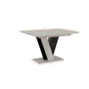 Extendable Dining Table Ameila Light Grey/Black