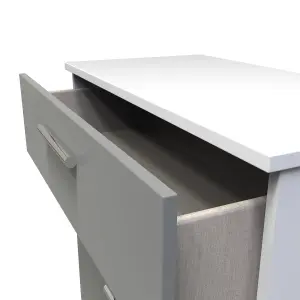 Trent 4 Drawer Deep Chest in Dusk Grey & White (Ready Assembled)