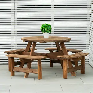 Woodside 8 Seater Round Pressure Treated Bench