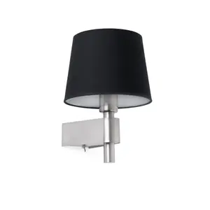 Luminosa Room 1 Light Indoor Wall Lamp Black, Satin Nickel, E27