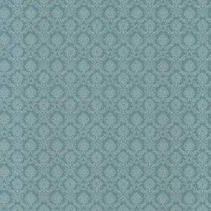 Galerie Classic Silks 3 Blue Silk Effect Small Damask Smooth Wallpaper