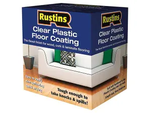 Rustins 1 Litre Clear Plastic Floor Coating Kit for Durable Gloss Finish