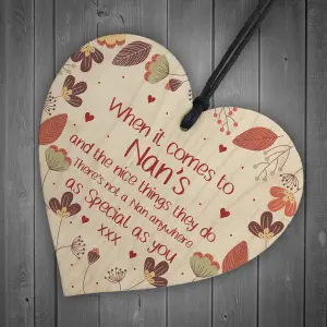 Gift For Nan Wooden Heart Birthday Christmas Gift For Nan Grandparent Gift