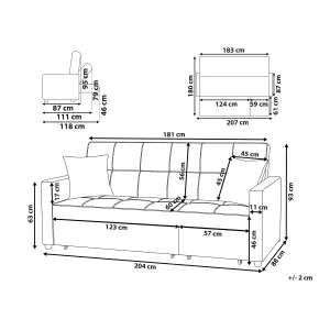 Beliani Modern Sofa Bed GLOMMA Navy Blue