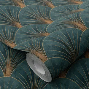 Erismann Luxury AvantGarde Vinyl Wallpaper in Green