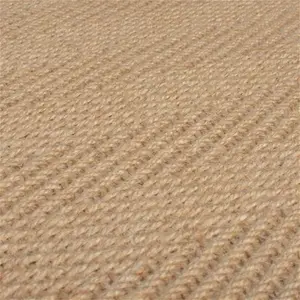 Dunelm Herringbone Jute Border Rug, Coastal, Size: 120cm X 170cm (4ft X 5.5Ft), Herringbone Border Natural