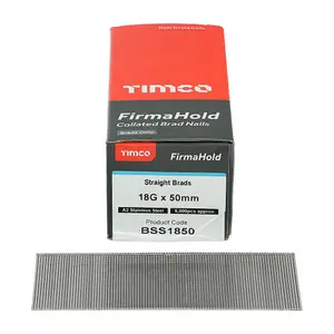 FirmaHold Collated Brad Nails - 18 Gauge - Straight - Stainless Steel BSS1850 - 18g x 50mm