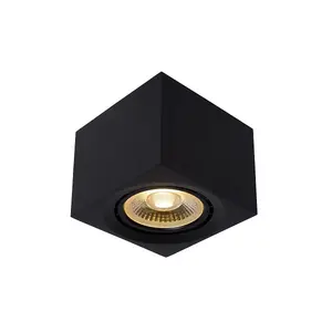 Lucide Fedler Modern Surface Mounted Ceiling Spotlight - LED Dim to warm - GU10 - 1x12W 2200K/3000K - Black