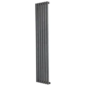 Right Radiators 1600x354mm Vertical Single Oval Column Designer Radiator Anthracite