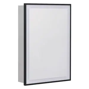 Anti Fog LED Illuminated Touch Sensor Mirrored Bathroom Cabinet with Shaver Socket W 500mm x H 700 mm