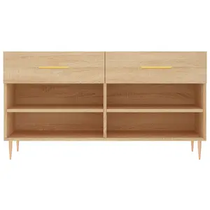 Berkfield Shoe Bench Sonoma Oak 102x35x55 cm Engineered Wood