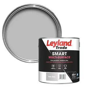 Leyland Trade Smart Dark Grey Mid sheen Multi-room Multi-surface paint, 2.5L