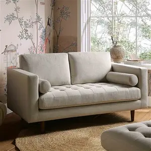 Henrietta 2-Seater Sofa, Beige Woven Fabric - Daals - Sofas