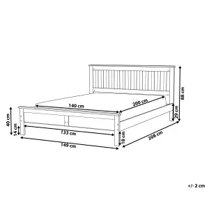 Wooden EU Double Size Bed Dark MAYENNE