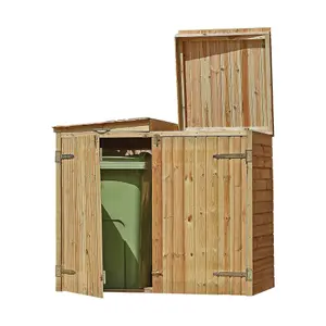 Woodshaw Timber Double Wheelie Bin Storage - L 1300 mm x W 1500 mm x H 800 mm