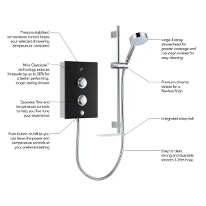 Mira Decor Black onyx Manual Electric Shower, 9.5kW