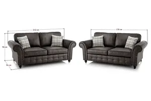 Furniture Stop - Oakland Faux Leather 3+2 Seater Sofa Set