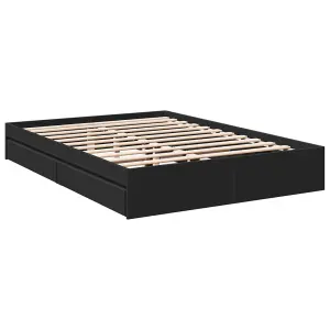 Berkfield Bed Frame with Drawers without Mattress Black 160x200 cm