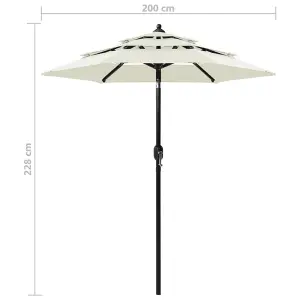 Berkfield 3-Tier Parasol with Aluminium Pole Sand 2 m