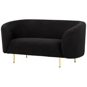 2 Seater Boucle Sofa Black LOEN