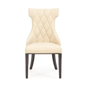 Freya Cream Faux Leather Dining Chairs (Pair)