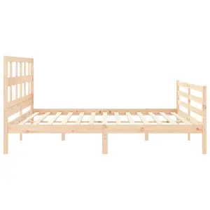 Berkfield Bed Frame with Headboard 200x200 cm Solid Wood