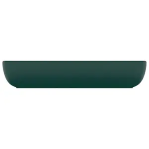 Belfry Bathroom Mcneely 380mm W Ceramic Rectangular Sink Dark Green