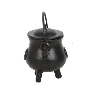 Something Different Cast Iron Pentagram Cauldron Black (10.5cm x 8.5cm x 10cm)