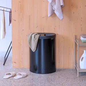 Brabantia 55 Litre Selector Laundry Bin Matt Black