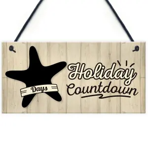 Red Ocean Chalkboard Holiday Countdown Hanging Sign Plaque Friendship Family Door Sign Gift