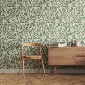 Lick White & Green Botanical 03 Textured Wallpaper