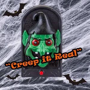 Halloween Spooky Doorbell with Flashing LED Lights Trick or Treat  Witch