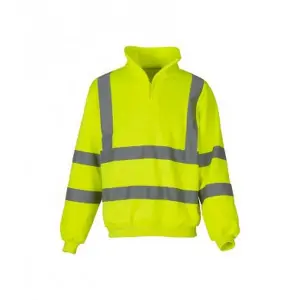 Yoko Unisex Zip Neck Hi-Vis Sweatshirt