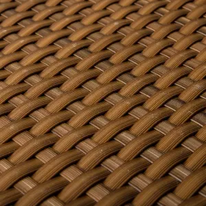 Poly Rattan Garden Screen - LIGHT WALNUT 1M x 1M