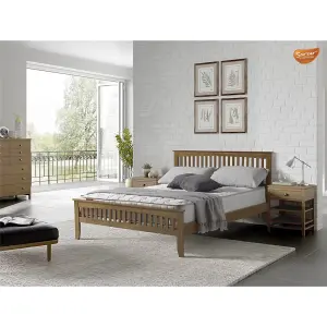 4ft Small Double Aldershot Oak Shaker Style Wood Bed Frame - (131cm)