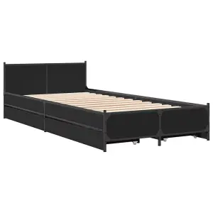 Berkfield Bed Frame with Drawers without Mattress Black 90x200 cm