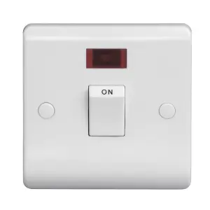 LAP 20A Rocker Raised slim Control switch with LED indicator Gloss White