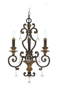 Elstead Marquette Chandelier 3 Light Antique Bronze Finish, E14