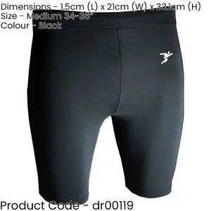 M - BLACK Adult Sports Baselayer Compression Shorts Bottoms - Unisex Training