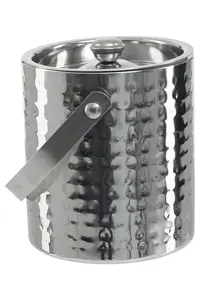 Maison by Premier Hammered Effect Stainless Steel Ice Bucket with Handle