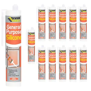 Everbuild General Purpose Silicone Sealant Grey 280ml (Pack Of 12)