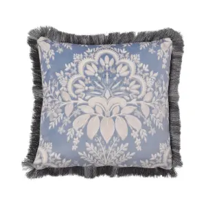 Alexia Heritage Inspired Blue Velvet Filled Cushion