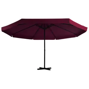 Berkfield Outdoor Parasol with Aluminium Pole 500 cm Bordeaux Red