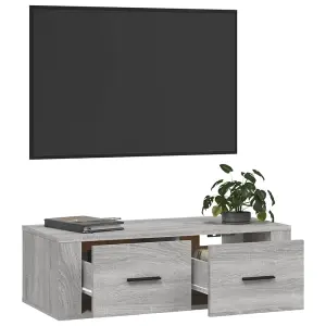 Berkfield Hanging TV Cabinet Grey Sonoma 80x36x25 cm Engineered Wood